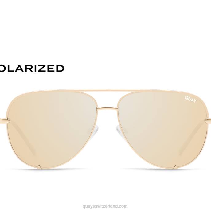 hoher Schlüssel 00HB169 gold/gold polarisiert Männer Quay - Quay brille