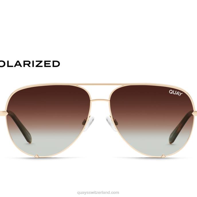 Quay sonnenbrille - hoher Schlüssel 00HB170 gold/braun verblassen polarisiert Männer Quay