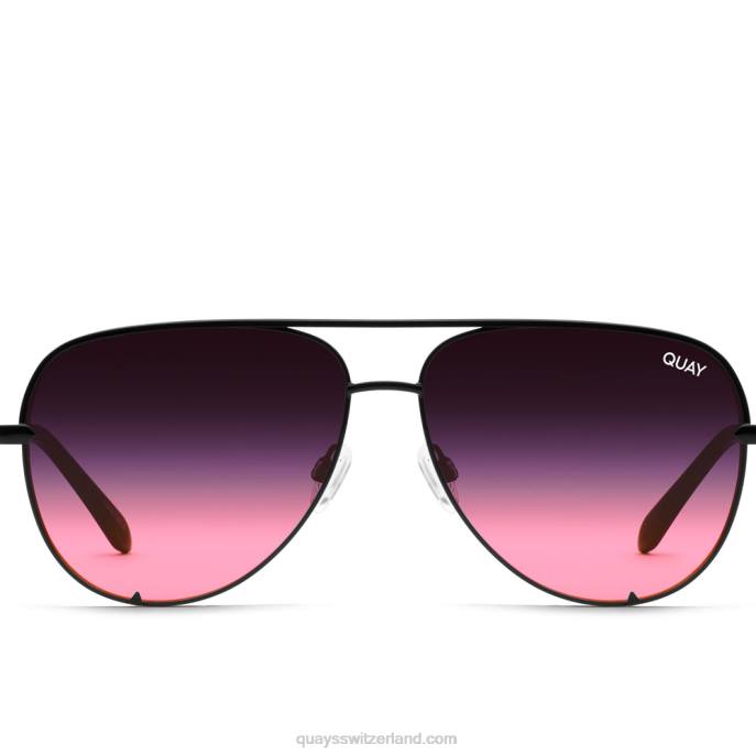 Quay sonnenbrille - hoher Schlüssel 00HB173 schwarz/schwarz rosa verblassen Männer Quay