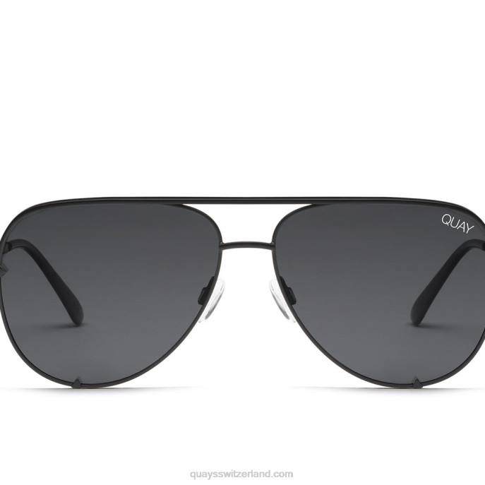 Quay sonnenbrille - hoher Schlüssel 00HB586 schwarzer Rauch Männer Quay