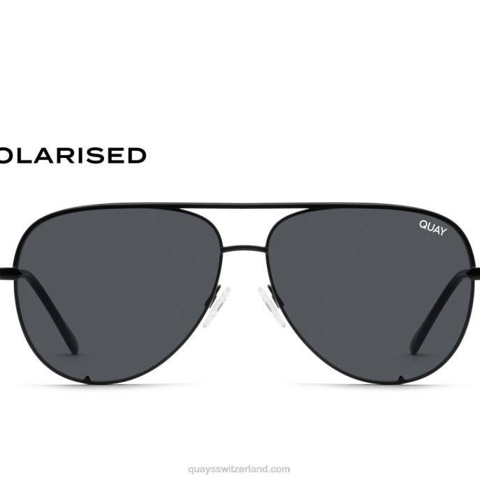 Quay sonnenbrille - hoher Schlüssel 00HB589 schwarz/rauch polarisiert Männer Quay