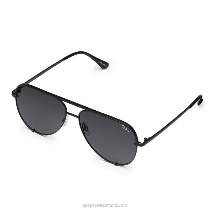 Quay sonnenbrille - hoher Schlüssel 00HB589 schwarz/rauch polarisiert Männer Quay