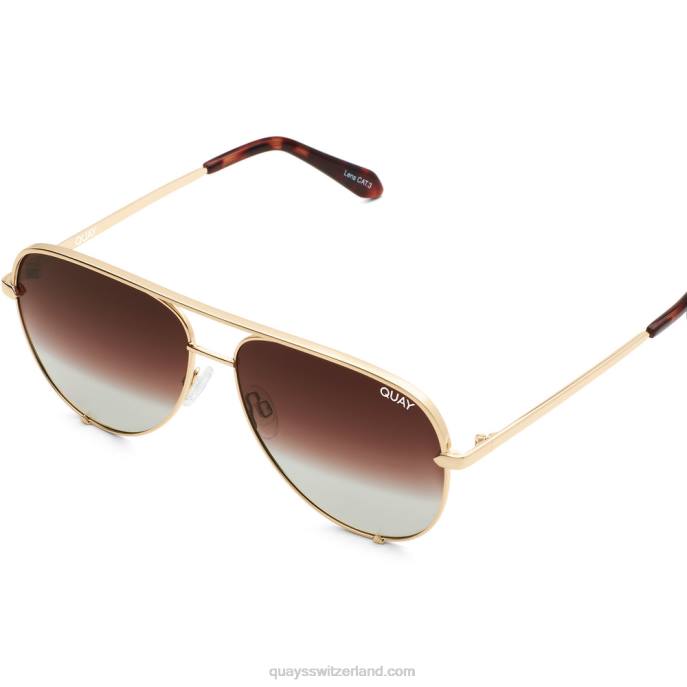 Quays Switzerland - hoher Schlüssel 00HB917 gold/braun verblassen polarisiert Männer Quay