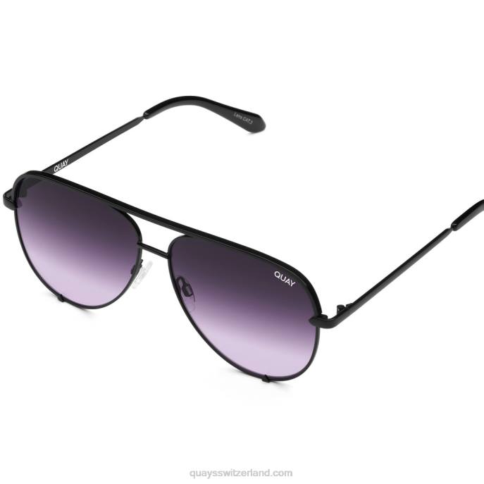 Quay sonnenbrille - hoher Schlüssel 00HB922 schwarz/schwarz lila verblassen Männer Quay