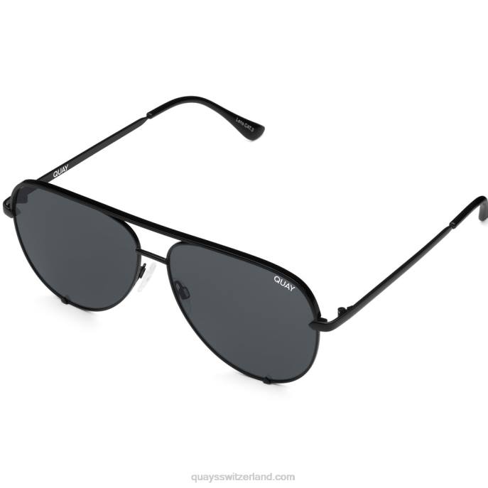 Quay sonnenbrille - hoher Schlüssel 00HB925 schwarzer Rauch Männer Quay