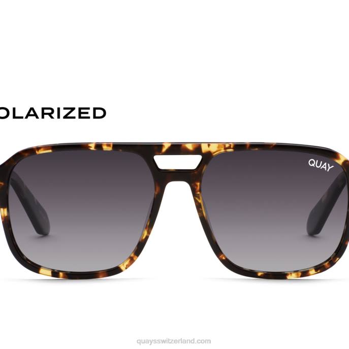Quay sonnenbrille - im Flug 00HB568 Schildpattgelb/Rauch polarisiert Männer Quay