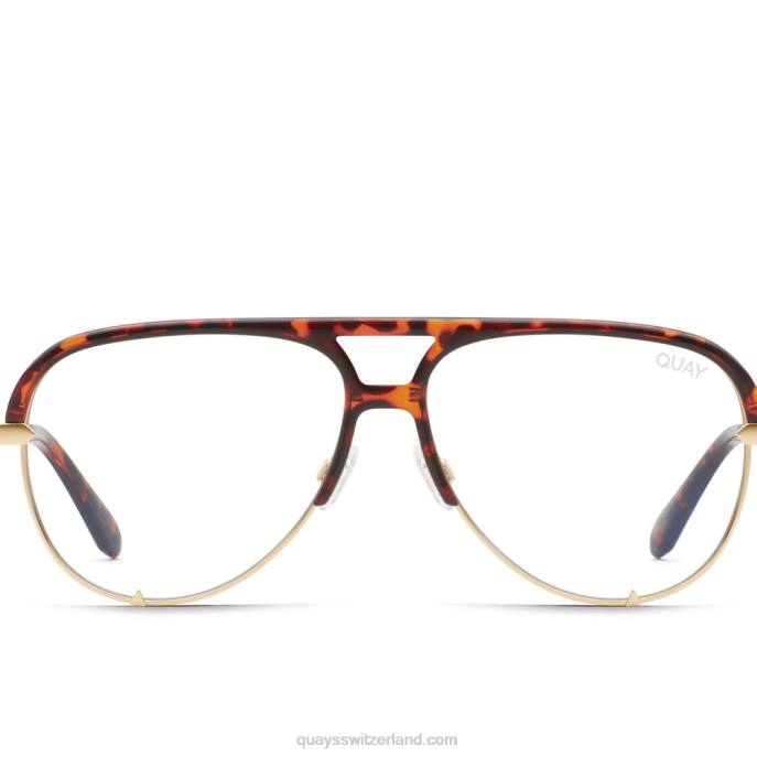 Quay sonnenbrille - High Key Remix großes blaues Licht 00HB1065 Schildkröte/klarQuay