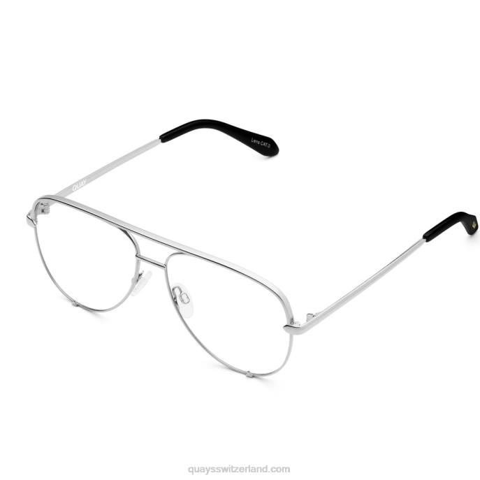 High Key großes blaues Licht 00HB1067 silber/klarQuay - Quay brille
