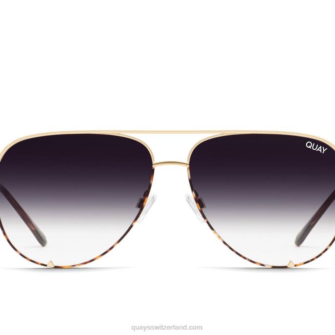 Quay sonnenbrille - High Key extra groß 00HB1041 zweifarbiges Gold Schildpatt/FadeQuay