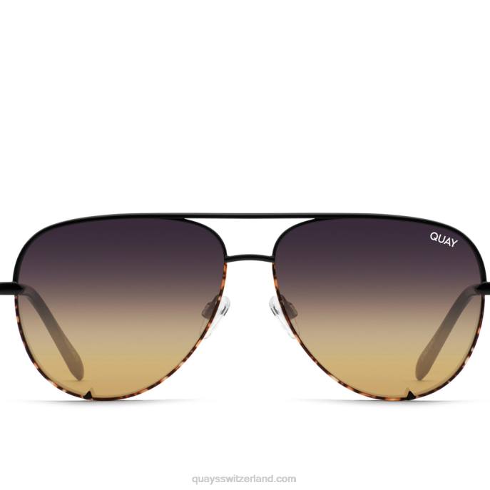 High Key groß 00HB1031 Zweifarbiges schwarzes Schildpatt/Schwarz zu GoldQuay - Quay brille