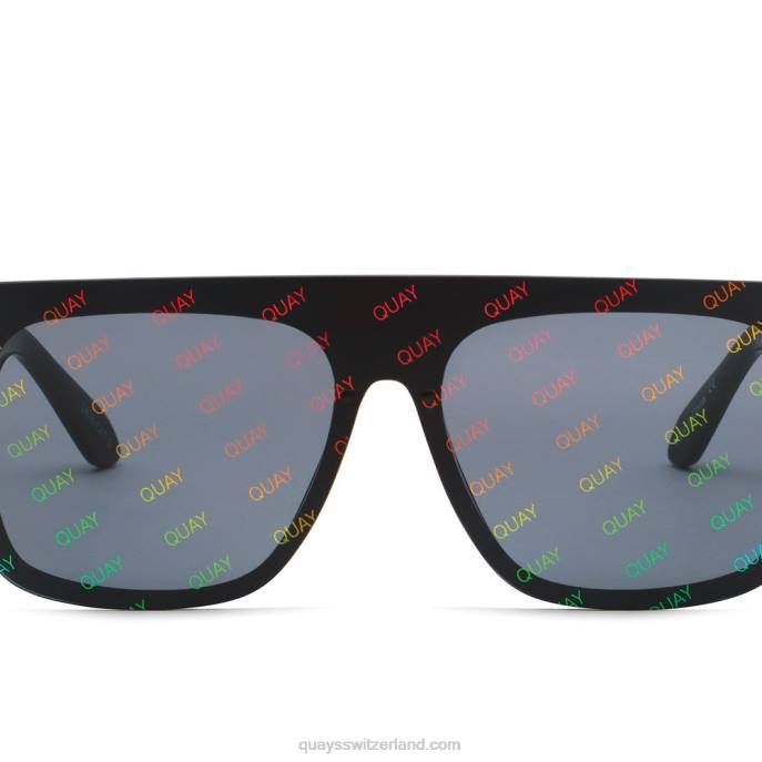 Quay sonnenbrille - abgestumpft 00HB1029 schwarz/rauchfarbener RegenbogenQuay