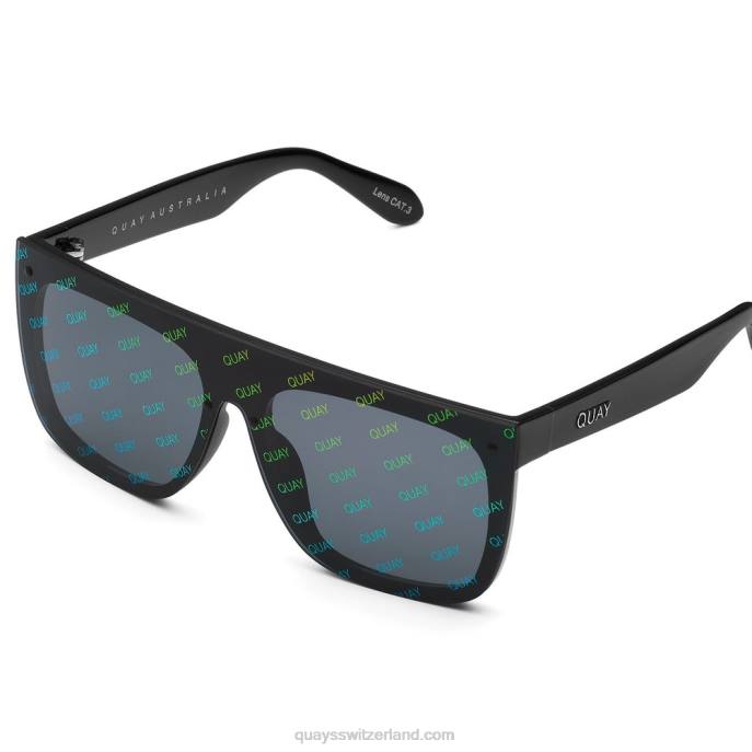 Quay sonnenbrille - abgestumpft 00HB1029 schwarz/rauchfarbener RegenbogenQuay
