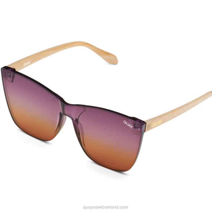 Quay sonnenbrille - durchkommen 00HB1026 elfenbein/lila bis orangeQuay