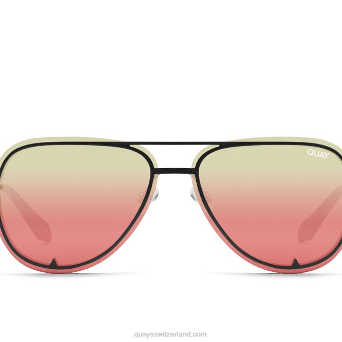 Quay sonnenbrille - hoher Schlüssel umrahmt extra groß 00HB1062 schwarz/grün bis rosaQuay