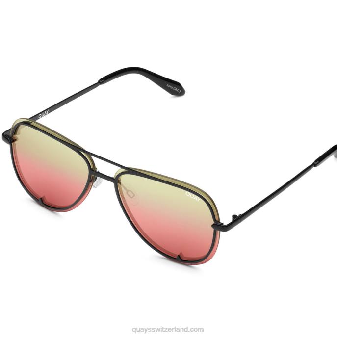 Quay sonnenbrille - hoher Schlüssel umrahmt extra groß 00HB1062 schwarz/grün bis rosaQuay