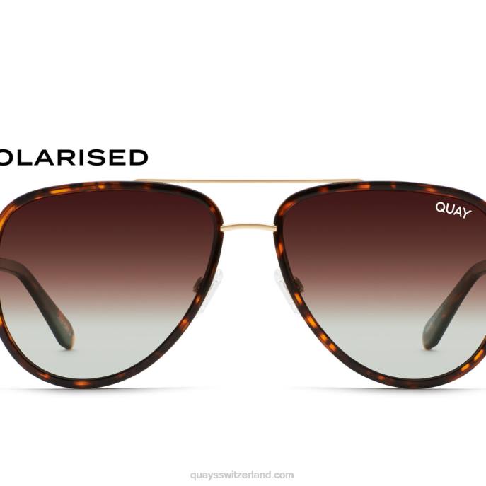 Quay sonnenbrille - alles in extra groß 00HB996 schildpatt/braun verblassen polarisiertQuay