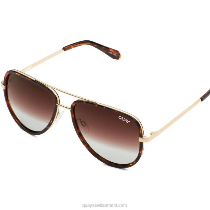Quay sonnenbrille - alles in extra groß 00HB996 schildpatt/braun verblassen polarisiertQuay