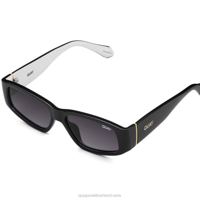 Quay sonnenbrille - kein neid 00HB1017 schwarz weiß/rauch polarisiertQuay