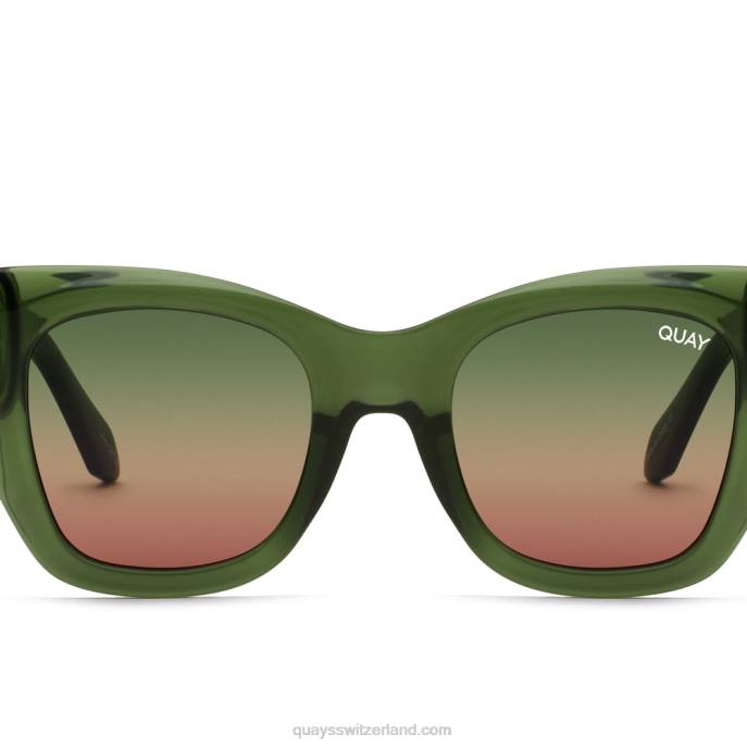 Quay sonnenbrille - nach Stunden Abschrägung 00HB993 grün/grün braunQuay