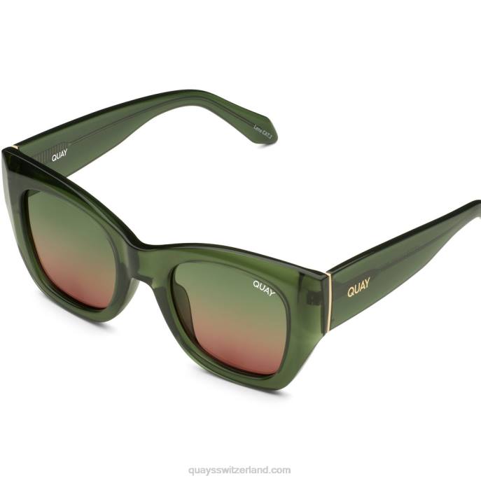 Quay sonnenbrille - nach Stunden Abschrägung 00HB993 grün/grün braunQuay