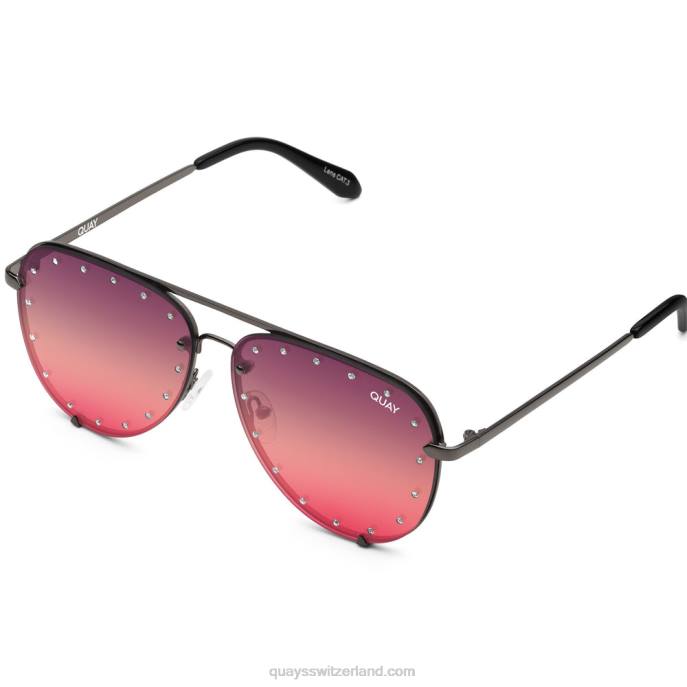 Quays Switzerland - High Key Strass extra groß 00HB966 silber/rosaQuay