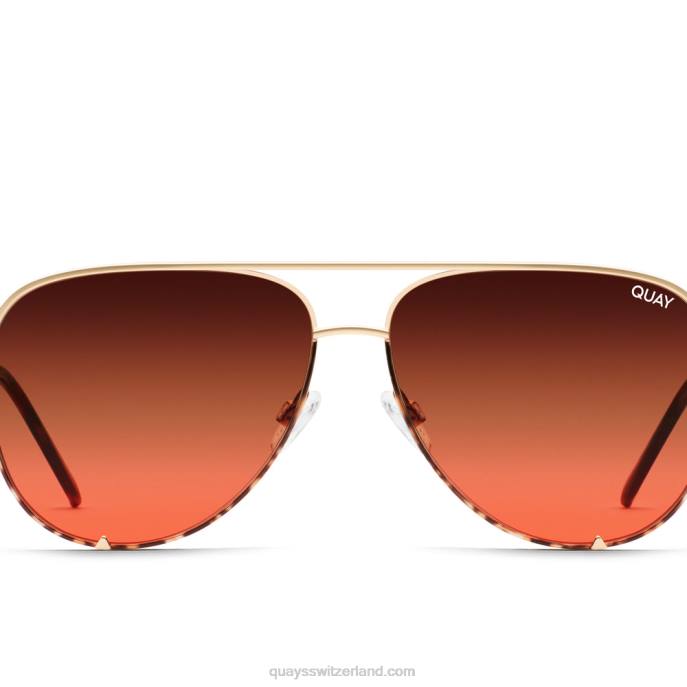 High Key zweifarbig extra groß 00HB633 gold/braun kastanienbraunQuay - Quay brille