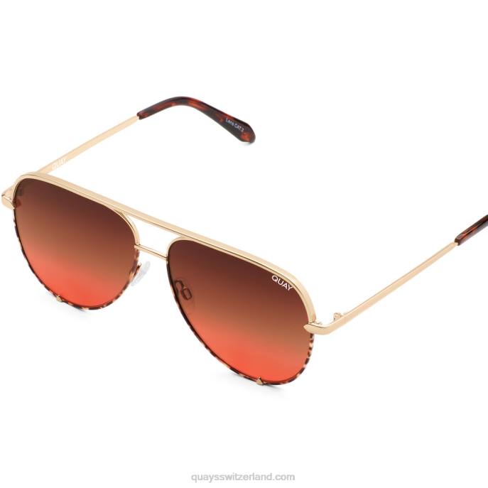 High Key zweifarbig extra groß 00HB633 gold/braun kastanienbraunQuay - Quay brille