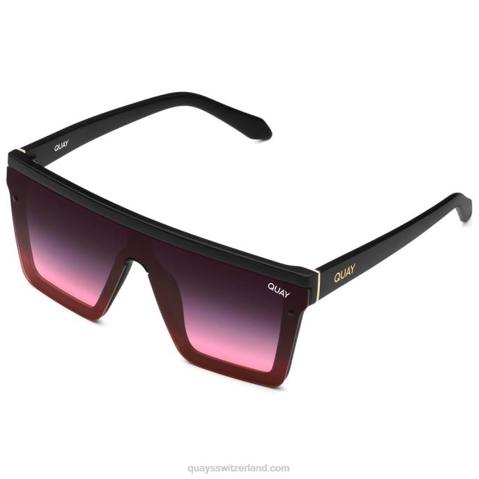 Quays Switzerland - Nachsicht 00HB635 schwarz/schwarz rosa verblassenQuay