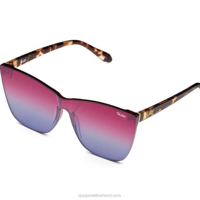 Quay sonnenbrille - durchkommen 00HB655 Schildpatt/lila blauQuay
