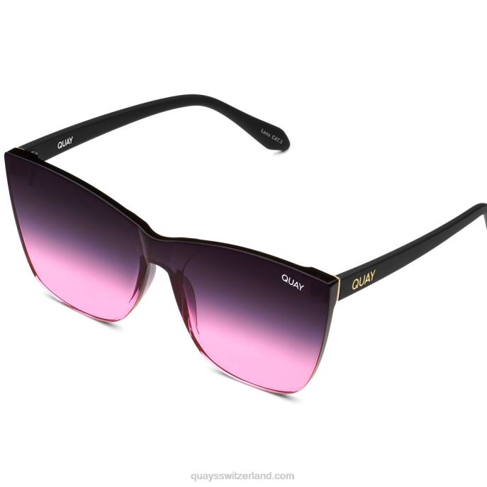 Quay sonnenbrille - durchkommen 00HB658 mattschwarz/schwarzrosaQuay