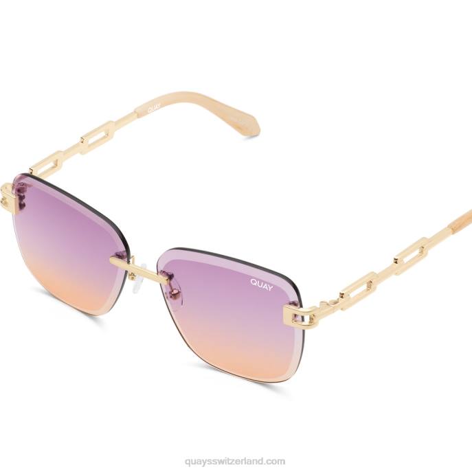 Quay sonnenbrille - keine Kappe 00HB631 gold/lila bis orangeQuay