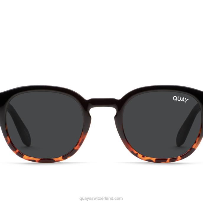 Quay sonnenbrille - auf rx gehen 00HB272 schwarze Schildkröte/Rauch rxQuay