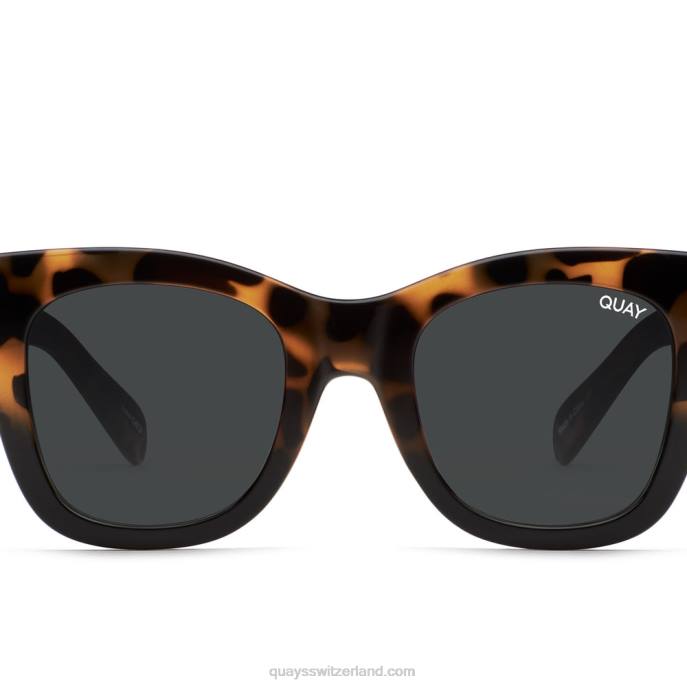 nach Stunden rx 00HB199 schildkröte schwarz/rauch rxQuay - Quay brille