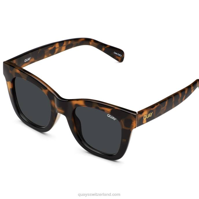 nach Stunden rx 00HB199 schildkröte schwarz/rauch rxQuay - Quay brille